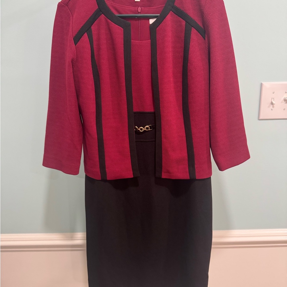 Elegant Black and Red Women's Skirt Set